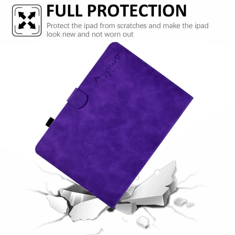 For Huawei MatePad T 10 / T 10s / Honor Pad 6 / X6 Embossed Smile Flip Tablet Leather Case(Purple) - Honor by PMC TechLife | Online Shopping South Africa | PMC TechLife | Buy Now Pay Later Mobicred