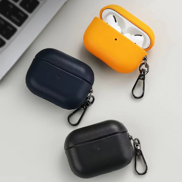 For Apple AirPods Pro PU Leather Wireless Bluetooth Earphone Protective Case(Orange) - For AirPods Pro by PMC Jewellery | Online Shopping South Africa | PMC Jewellery | Buy Now Pay Later Mobicred
