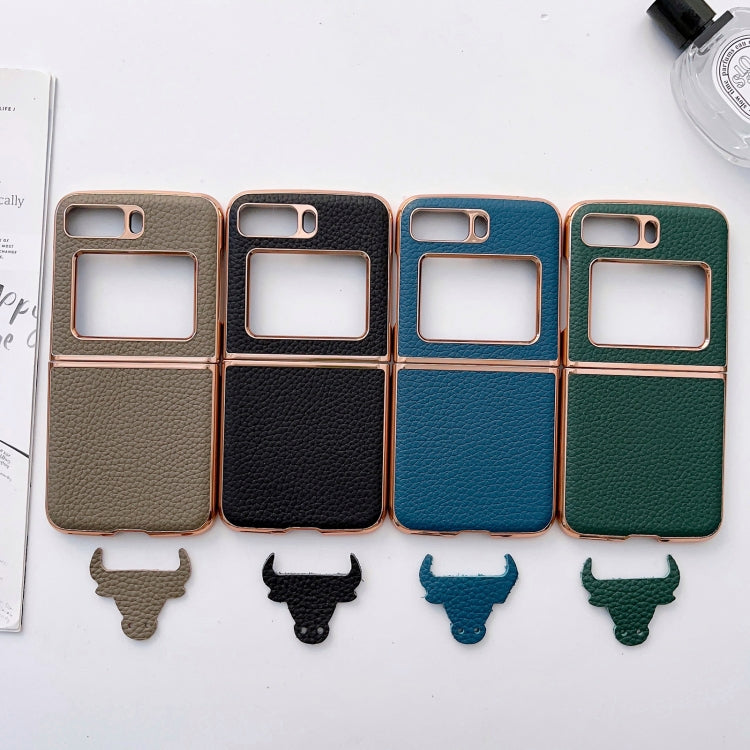 For Motorola Moto Razr 2022 Star Series Nano Electroplating PU Phone Case(Elephant Grey) - Motorola Cases by PMC TechLife | Online Shopping South Africa | PMC TechLife | Buy Now Pay Later Mobicred