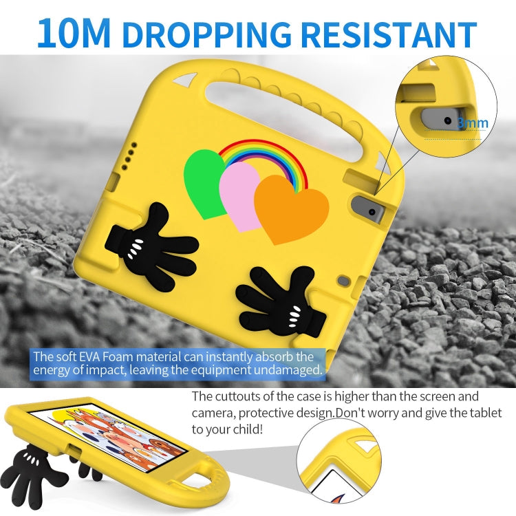 For Huawei MediaPad T5 10 Love Small Palm Holder EVA Tablet Case(Yellow) - Huawei by PMC TechLife | Online Shopping South Africa | PMC TechLife | Buy Now Pay Later Mobicred