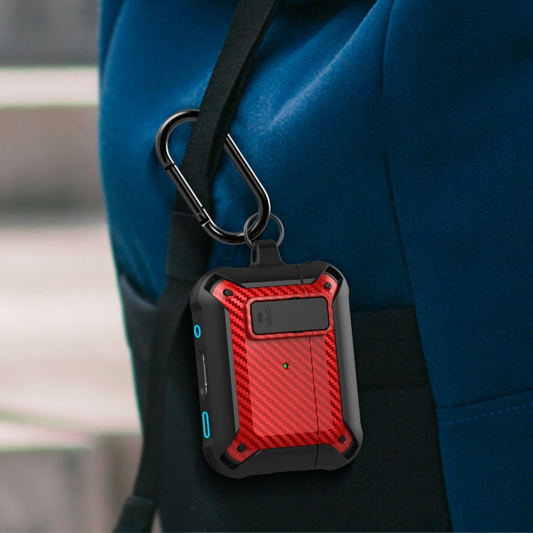 For AirPods Pro 2 Bumblebee Carbon Fiber Earphone Protective Case(Red Black) - For AirPods Pro 2 by PMC Jewellery | Online Shopping South Africa | PMC Jewellery | Buy Now Pay Later Mobicred