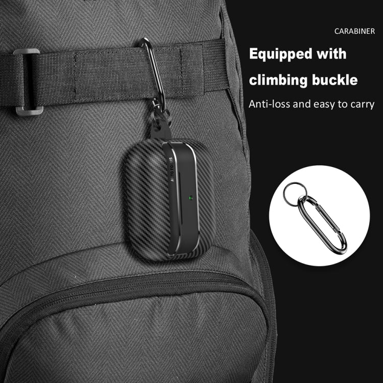 For AirPods 3 Carbon Fiber Texture Anti-fall Earphone Protective Case(Black) - For AirPods 3 by PMC Jewellery | Online Shopping South Africa | PMC Jewellery | Buy Now Pay Later Mobicred