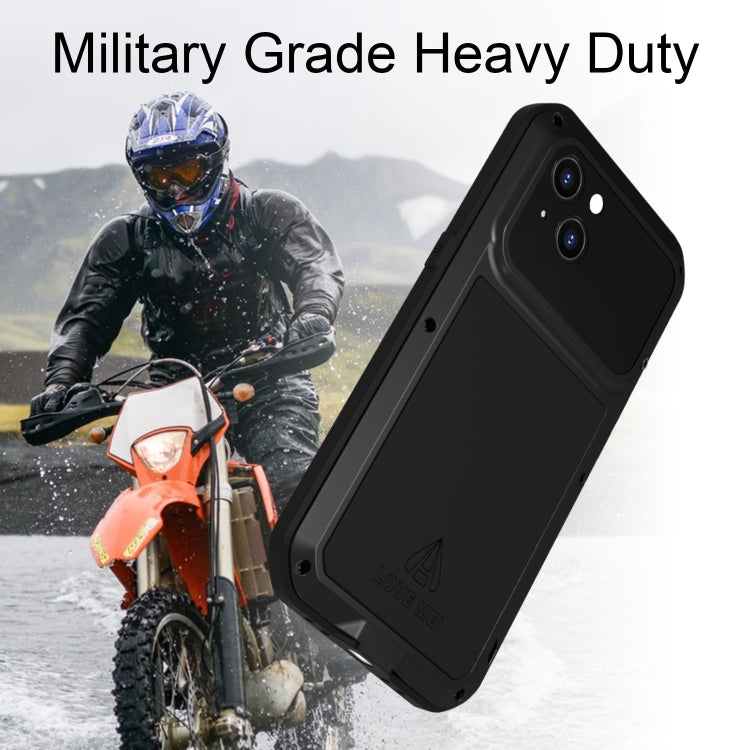 For iPhone 14 LOVE MEI Metal Shockproof Life Waterproof Dustproof Phone Case(Red) - free shipping - PMC TechLife - Order now!