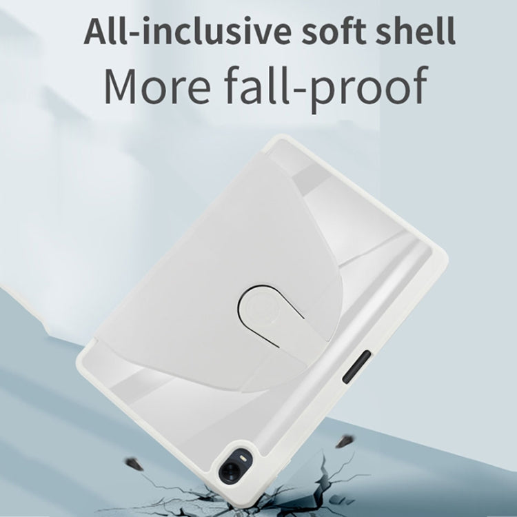 For OPPO Pad Air 10.3 2022 Acrylic 360 Degree Rotation Holder Tablet Leather Case(Baby Pink) - OPPO by PMC TechLife | Online Shopping South Africa | PMC TechLife | Buy Now Pay Later Mobicred