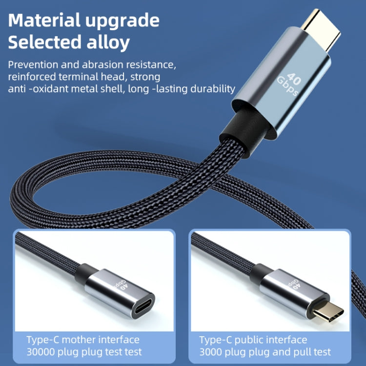 USB4.0 40Gbps Type-C Male to Female Extension Cable, Length:0.8m - free shipping - PMC TechLife - Order now!