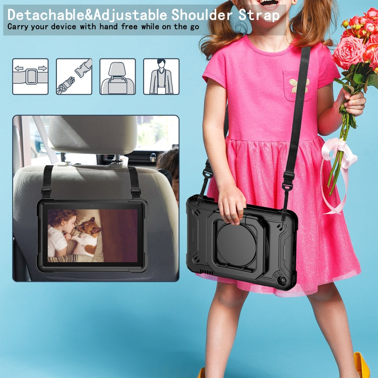 For Amazon Kindle Fire 7 2022 Silicone + PC Bracelet Holder Tablet Case(Black) - Amazon by PMC TechLife | Online Shopping South Africa | PMC TechLife | Buy Now Pay Later Mobicred