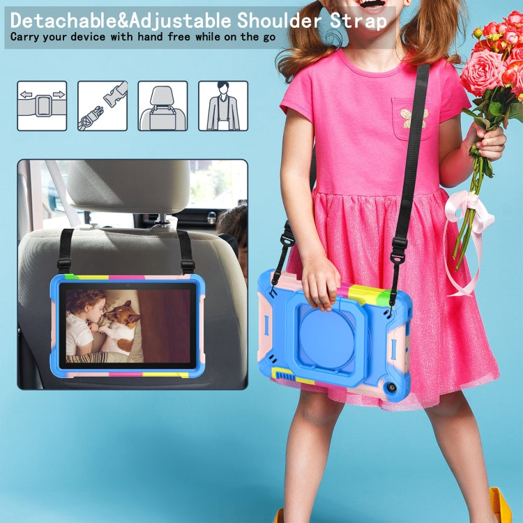 For Amazon Kindle Fire 7 2022 Silicone + PC Bracelet Holder Tablet Case(Camouflage + Blue) - Amazon by PMC TechLife | Online Shopping South Africa | PMC TechLife | Buy Now Pay Later Mobicred