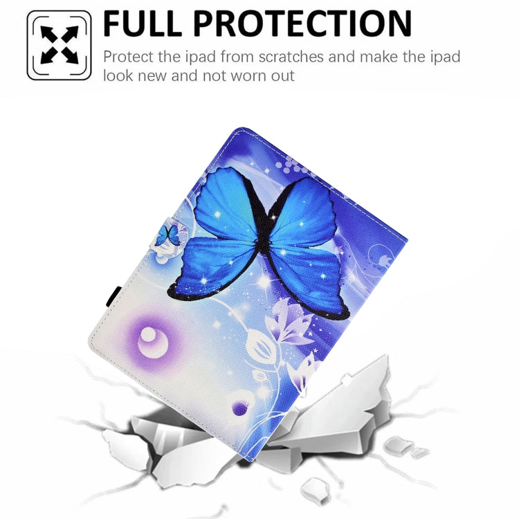 For 10 inch Tablet Electric Pressed TPU Leather Tablet Case(Blue Butterfly) - 10 - 11 inch by PMC TechLife | Online Shopping South Africa | PMC TechLife | Buy Now Pay Later Mobicred