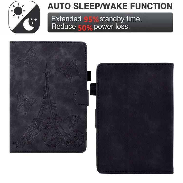 For Amazon Kindle Paperwhite 5 Tower Embossed Leather Smart Tablet Case(Black) - Amazon by PMC TechLife | Online Shopping South Africa | PMC TechLife | Buy Now Pay Later Mobicred