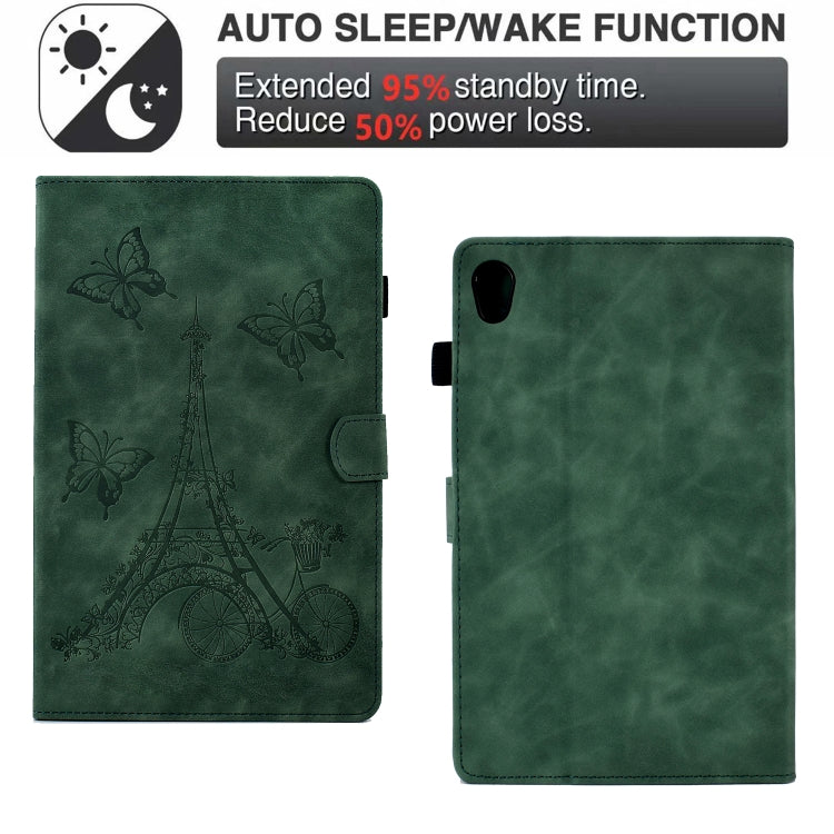 For Lenovo Tab M10 Gen 2 Tower Embossed Leather Smart Tablet Case(Green) - Lenovo by PMC TechLife | Online Shopping South Africa | PMC TechLife | Buy Now Pay Later Mobicred