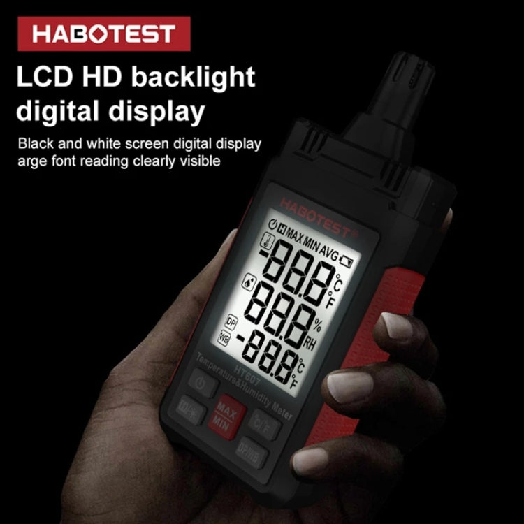 HABOTEST HT607 Portable Handheld Temperature Humidity Tester - Electronic Test by HABOTEST | Online Shopping South Africa | PMC TechLife | Buy Now Pay Later Mobicred