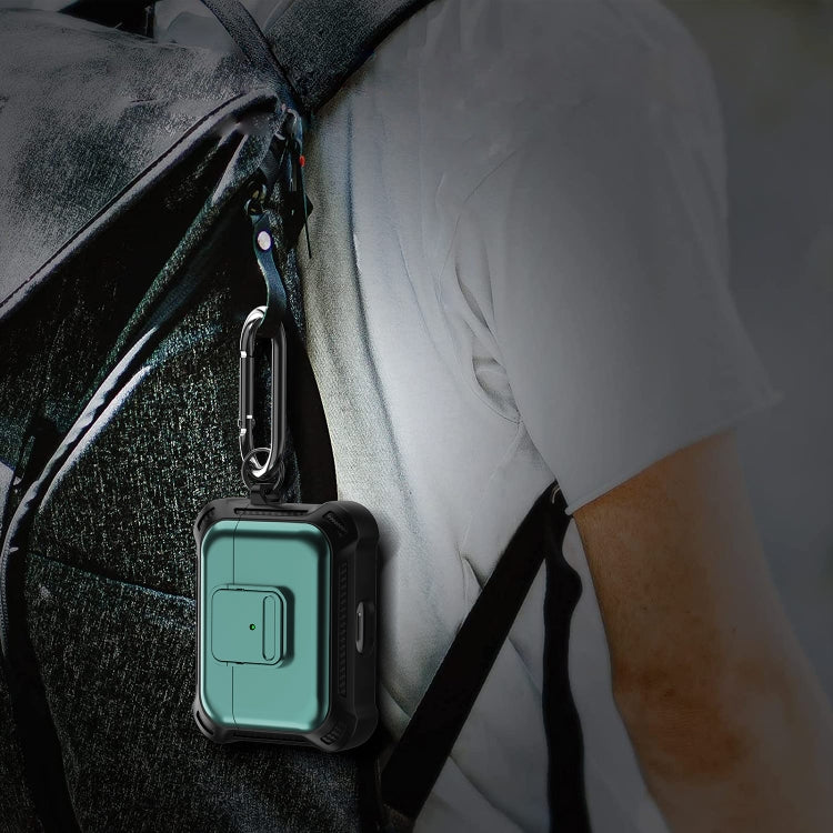 For AirPods Pro TPU + PC Shockproof Earphone Protective Case with Switch(Purple) - For AirPods Pro by PMC Jewellery | Online Shopping South Africa | PMC Jewellery | Buy Now Pay Later Mobicred