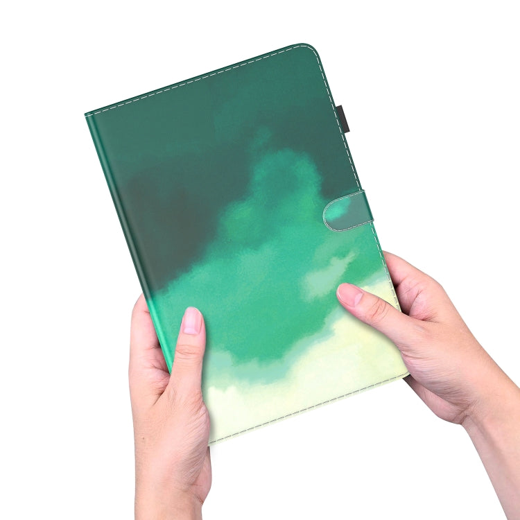 For Huawei MatePad Pro 11 2022 Watercolor Pattern Flip Leather Tablet Case(Cyan Green) - Huawei by PMC TechLife | Online Shopping South Africa | PMC TechLife | Buy Now Pay Later Mobicred