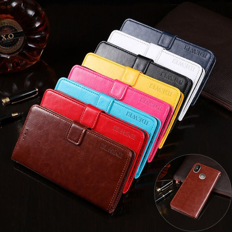 For Doogee X70 idewei Crazy Horse Texture Horizontal Flip Leather Case with Holder & Card Slots & Wallet(White) - More Brand by idewei | Online Shopping South Africa | PMC TechLife | Buy Now Pay Later Mobicred