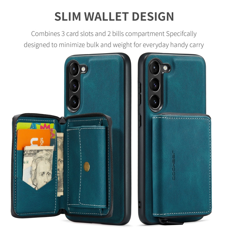 For Samsung Galaxy S24+ 5G JEEHOOD Magnetic Zipper Horizontal Flip Leather Phone Case(Blue) - free shipping - PMC Jewellery - Order now!