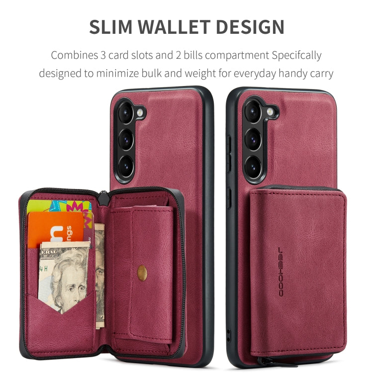 For Samsung Galaxy S24+ 5G JEEHOOD Magnetic Zipper Horizontal Flip Leather Phone Case(Red) - free shipping - PMC Jewellery - Order now!