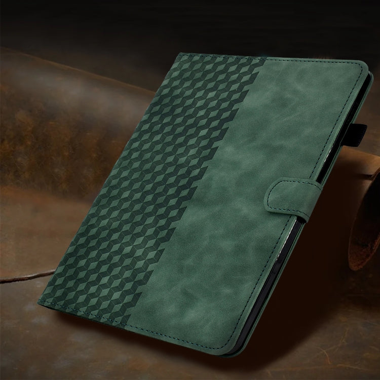 For Huawei MatePad T5 10.0 Rhombus Embossed Leather Smart Tablet Case(Green) - Huawei by PMC TechLife | Online Shopping South Africa | PMC TechLife | Buy Now Pay Later Mobicred