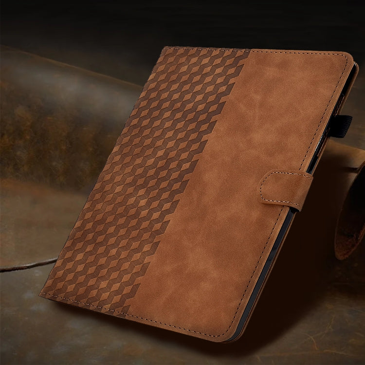 For Lenovo Tab P11 / J606F Rhombus Embossed Leather Smart Tablet Case(Brown) - free shipping - PMC TechLife - Order now!