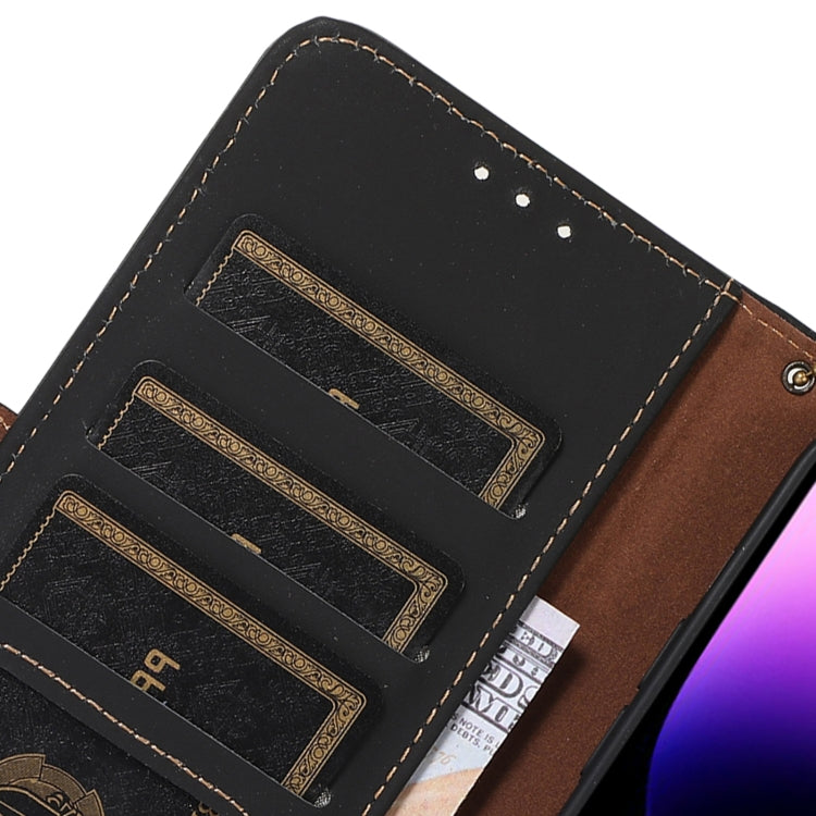 For Motorola Moto G73 5G Genuine Leather Magnetic RFID Leather Phone Case(Black) - Motorola Cases by PMC TechLife | Online Shopping South Africa | PMC TechLife | Buy Now Pay Later Mobicred
