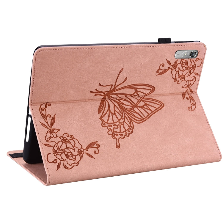For Lenovo Tab P11 Gen 2 11.5 Butterfly Flower Embossed Leather Tablet Case(Rose Gold) - Lenovo by PMC TechLife | Online Shopping South Africa | PMC TechLife | Buy Now Pay Later Mobicred
