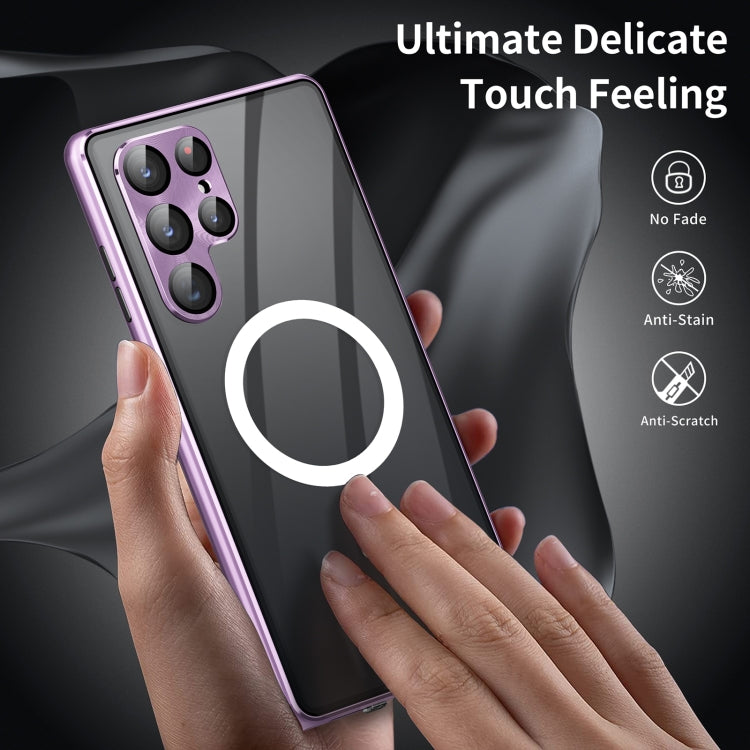 For Samsung Galaxy S24 Ultra 5G HD Full Cover Magsafe Magnetic Metal Tempered Glass Phone Case(Purple) - Galaxy S24 Ultra 5G Cases by PMC TechLife | Online Shopping South Africa | PMC TechLife