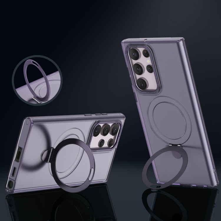 For Samsung Galaxy S23 Ultra 5G LK 3 in 1 MagSafe Magnetic Holder Phone Case(Purple) - Galaxy S23 Ultra 5G Cases by PMC TechLife | Online Shopping South Africa | PMC TechLife