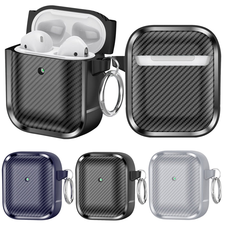 For AirPods 1 / 2 Photo Frame Carbon Fiber Series Earphone Case(Black) - For AirPods 1/2 by PMC Jewellery | Online Shopping South Africa | PMC Jewellery | Buy Now Pay Later Mobicred