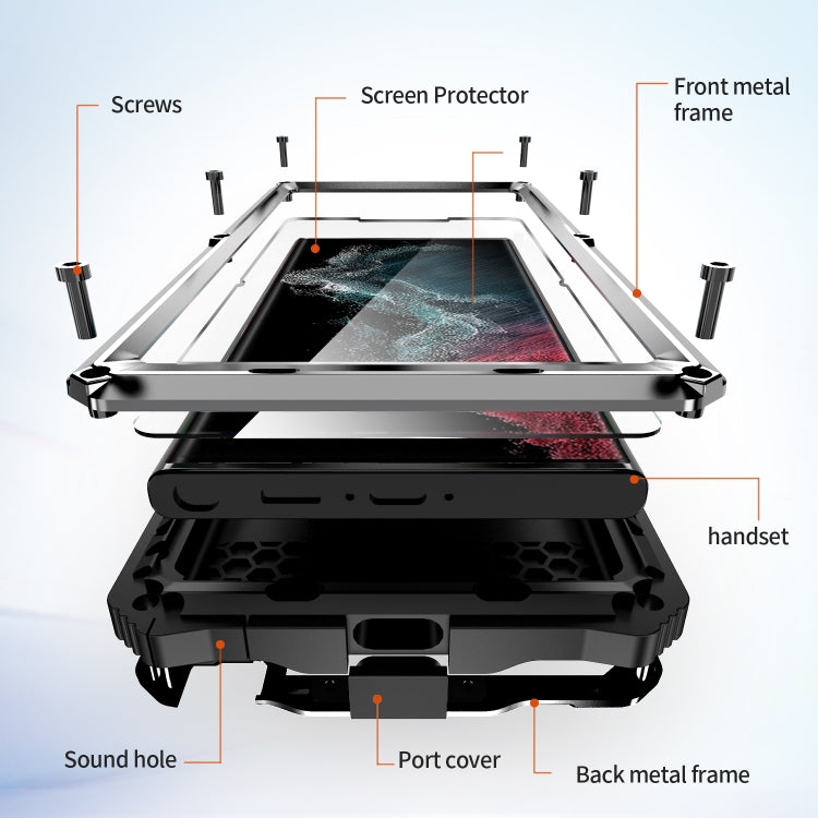 For Samsung Galaxy S22 Ultra 5G R-JUST RJ-56 3rd Gen Life Waterproof Dustproof Shockproof Phone Case(Silver) - free shipping - PMC TechLife - Order now!