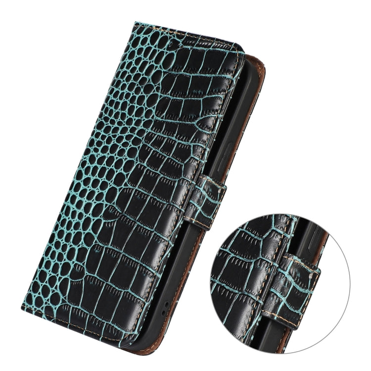 For Motorola Moto G14 4G Crocodile Top Layer Cowhide Leather Phone Case(Green) - Motorola Cases by PMC TechLife | Online Shopping South Africa | PMC TechLife | Buy Now Pay Later Mobicred