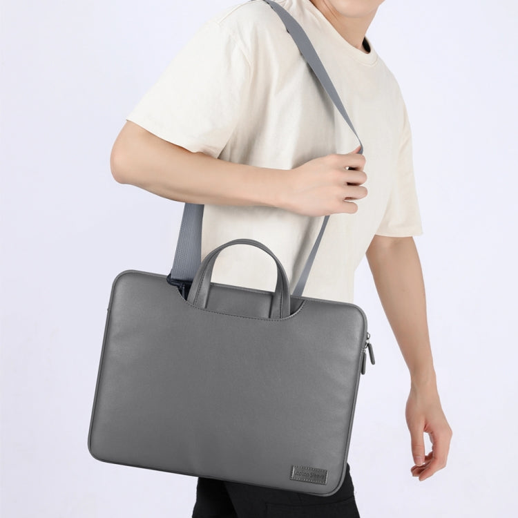 Waterproof PU Laptop Bag Inner Bag with Power Pack, Size:13 / 14 inch(Grey) - Other by PMC TechLife | Online Shopping South Africa | PMC TechLife | Buy Now Pay Later Mobicred