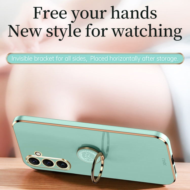 For Samsung Galaxy A25 5G XINLI Straight Edge 6D Electroplate TPU Phone Case with Ring Holder(Pink) - free shipping - PMC TechLife - Order now!