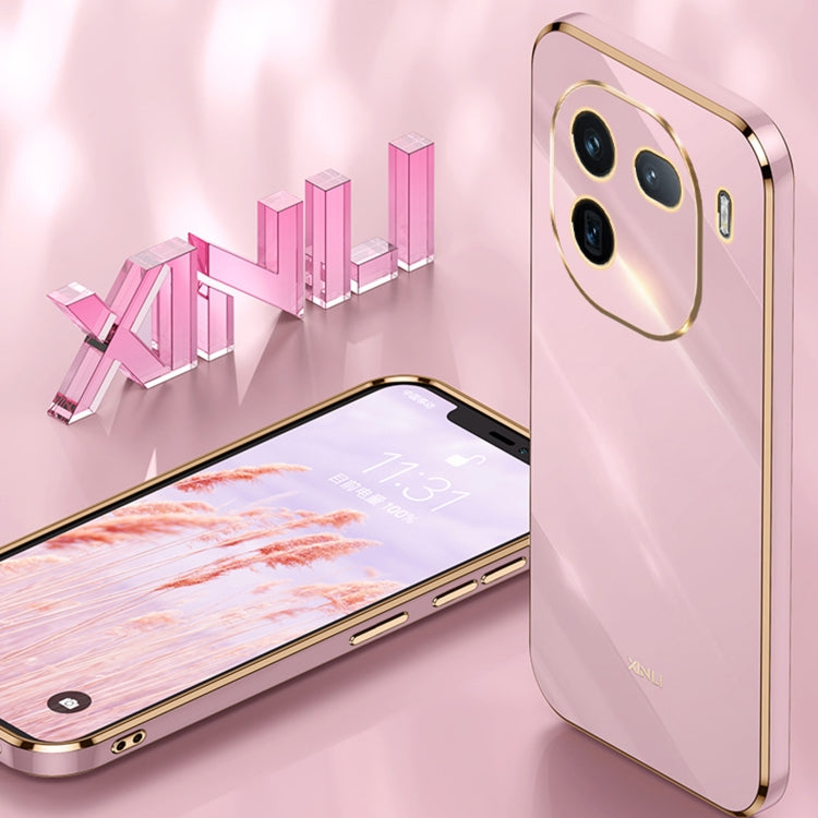 For vivo iQOO 12 Pro 5G XINLI Straight Edge 6D Electroplate TPU Phone Case with Ring Holder(Mint Green) - vivo Cases by XINLI | Online Shopping South Africa | PMC TechLife | Buy Now Pay Later Mobicred