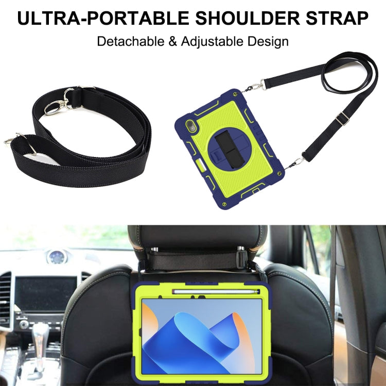 For Huawei MatePad 11 2023 360 Degree Rotation PC Contrast Silicone Tablet Case(Navy Blue + Yellow Green) - Huawei by PMC TechLife | Online Shopping South Africa | PMC TechLife | Buy Now Pay Later Mobicred