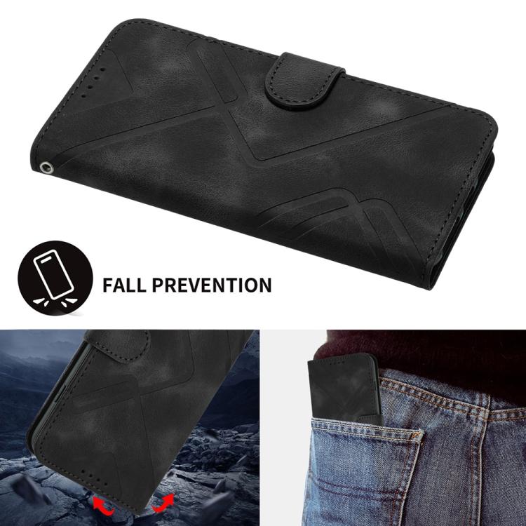 For iPhone 17 Air Line Pattern Skin Feel Leather Phone Case(Black) - free shipping - PMc TechLife - Order now!