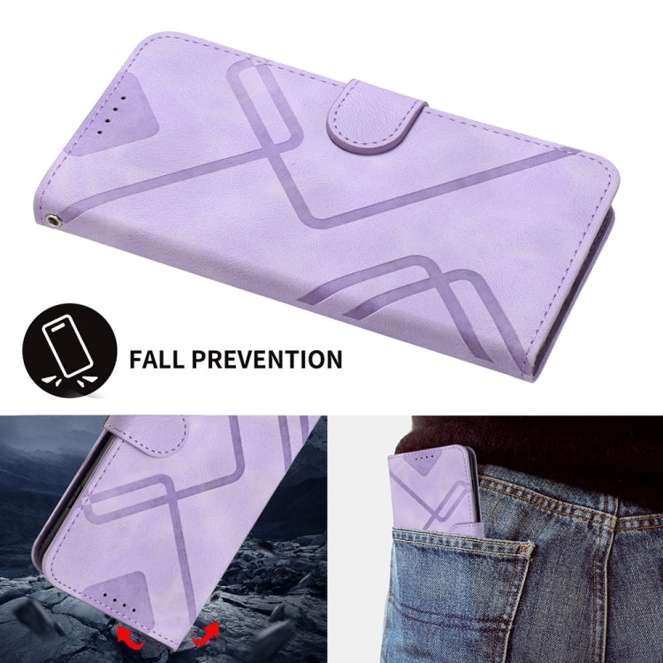 For Motorola Moto G Stylus 5G 2024 Line Pattern Skin Feel Leather Phone Case(Light Purple) - Motorola Cases by PMC Jewellery | Online Shopping South Africa | PMC Jewellery | Buy Now Pay Later Mobicred