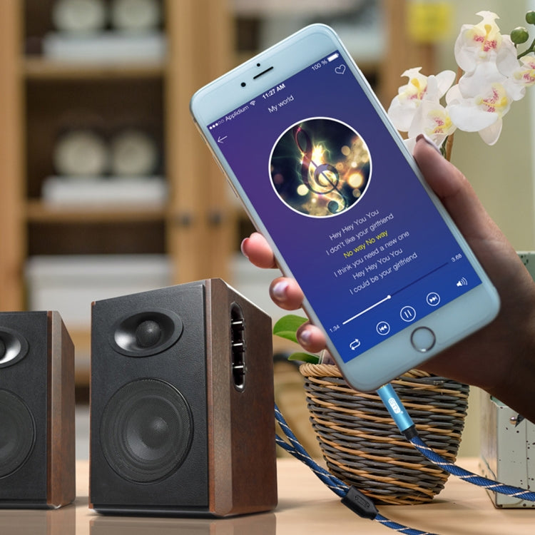 EMK 3.5mm Jack Male to 2 x RCA Male Gold Plated Connector Speaker Audio Cable, Cable Length:3m(Dark Blue) - free shipping - PMC Jewellery - Order now!