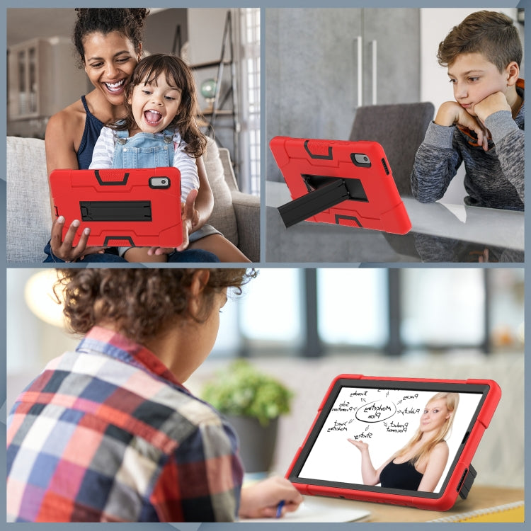 For Lenovo Tab M9 / TB-310FU Contrast Color Silicone Hybrid PC Tablet Case with Holder(Red Black) - Lenovo by PMC TechLife | Online Shopping South Africa | PMC TechLife | Buy Now Pay Later Mobicred