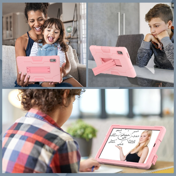 For Lenovo Tab M9 / TB-310FU Contrast Color Silicone Hybrid PC Tablet Case with Holder(Rose Gold) - Lenovo by PMC TechLife | Online Shopping South Africa | PMC TechLife | Buy Now Pay Later Mobicred