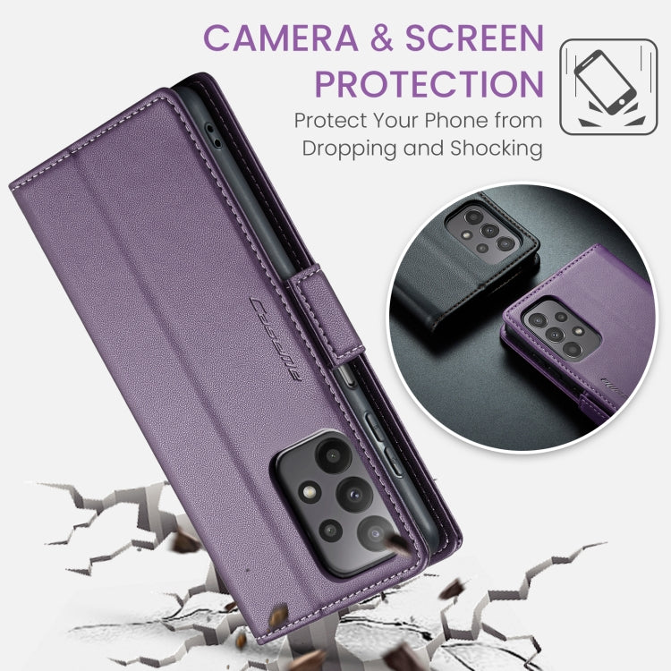 For Samsung Galaxy A23 CaseMe 023 Butterfly Buckle Litchi Texture RFID Anti-theft Leather Phone Case(Pearly Purple) - free shipping - PMC TechLife - Order now!