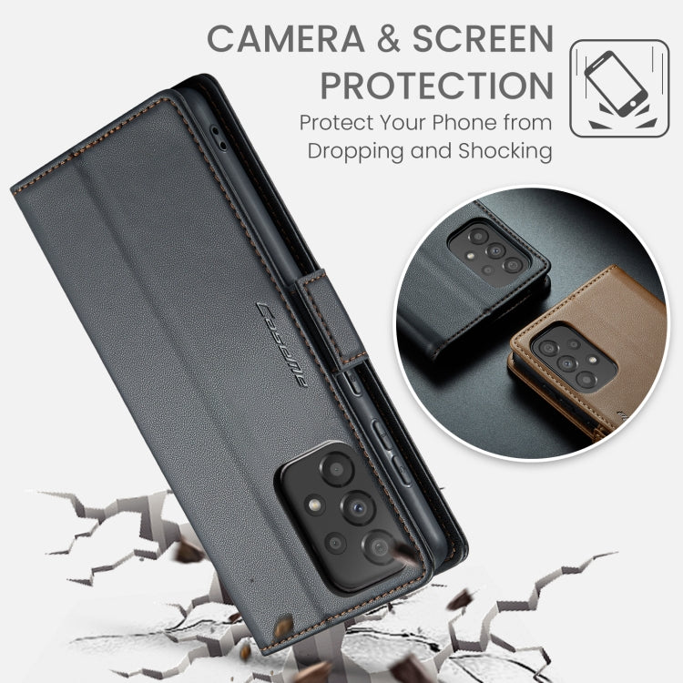 For Samsung Galaxy A33 5G CaseMe 023 Butterfly Buckle Litchi Texture RFID Anti-theft Leather Phone Case(Black) - free shipping - PMC TechLife - Order now!