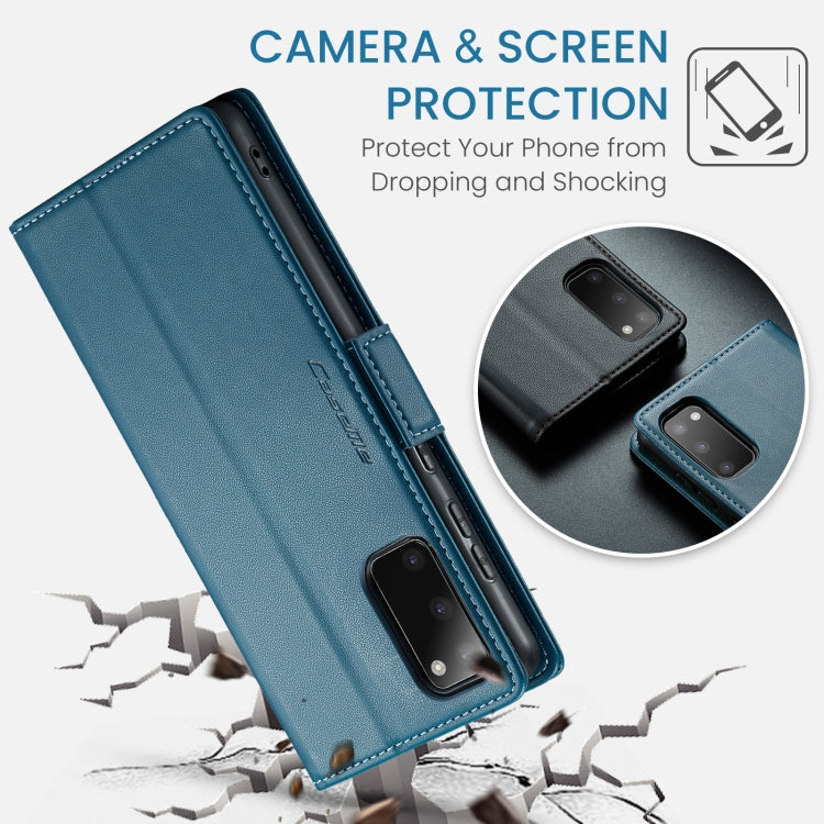 For Samsung Galaxy S20 CaseMe 023 Butterfly Buckle Litchi Texture RFID Anti-theft Leather Phone Case(Blue) - free shipping - PMC TechLife - Order now!