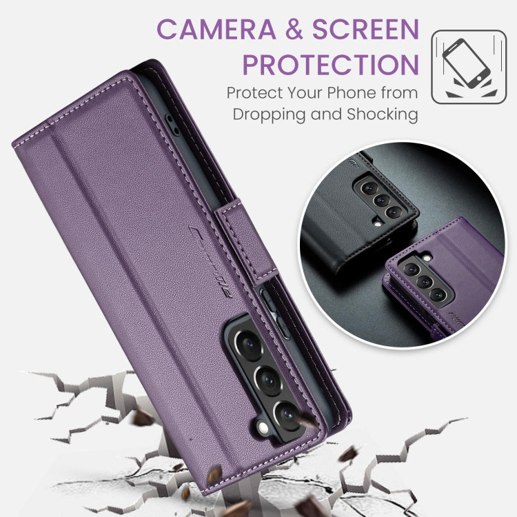 For Samsung Galaxy S22 5G CaseMe 023 Butterfly Buckle Litchi Texture RFID Anti-theft Leather Phone Case(Pearly Purple) - free shipping - PMC TechLife - Order now!