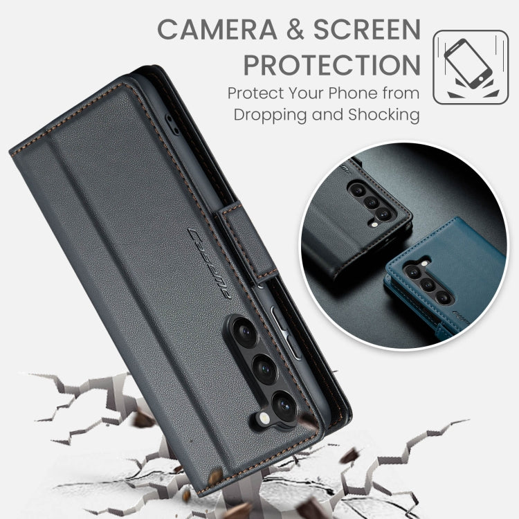 For Samsung Galaxy S23+ 5G CaseMe 023 Butterfly Buckle Litchi Texture RFID Anti-theft Leather Phone Case(Black) - free shipping - PMC TechLife - Order now!