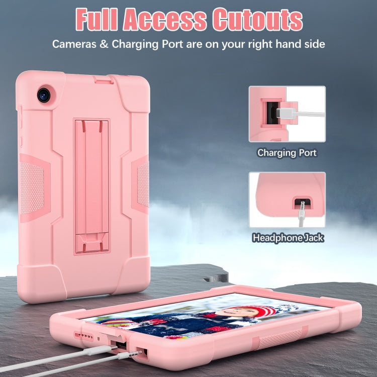 For TCL Tab 8 LE / WiFi Contrast Color Silicone Hybrid PC Tablet Case with Holder(Rose Gold) - Others by PMC TechLife | Online Shopping South Africa | PMC TechLife | Buy Now Pay Later Mobicred