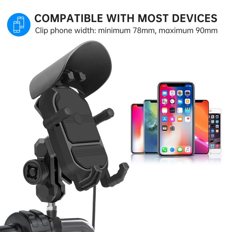 WUPP ZH-1848B1 15W Motorcycle Wireless Fast Charging Phone Navigation Holder, Style:M8 Ball Joint - free shipping - PMC TechLife - Order now!