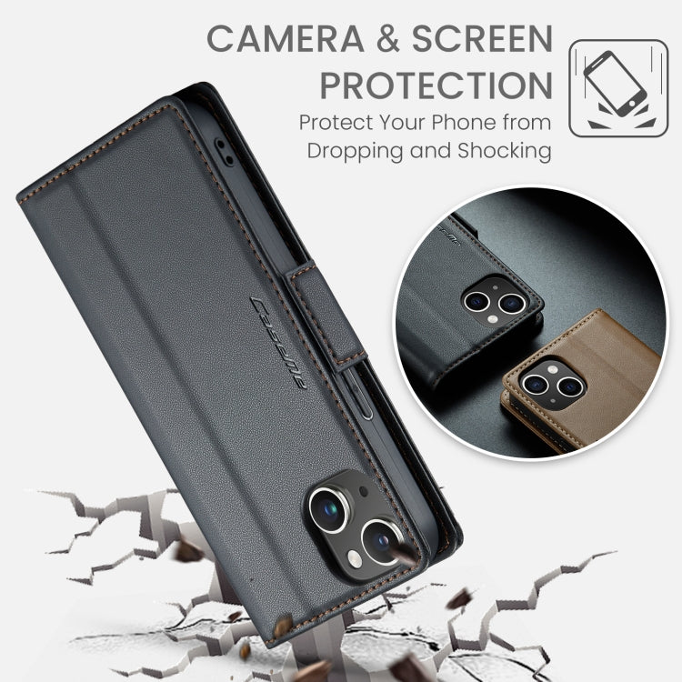 For iPhone 13 CaseMe 023 Butterfly Buckle Litchi Texture RFID Anti-theft Leather Phone Case(Black) - iPhone 13 Cases by CaseMe | Online Shopping South Africa | PMC TechLife | Buy Now Pay Later Mobicred