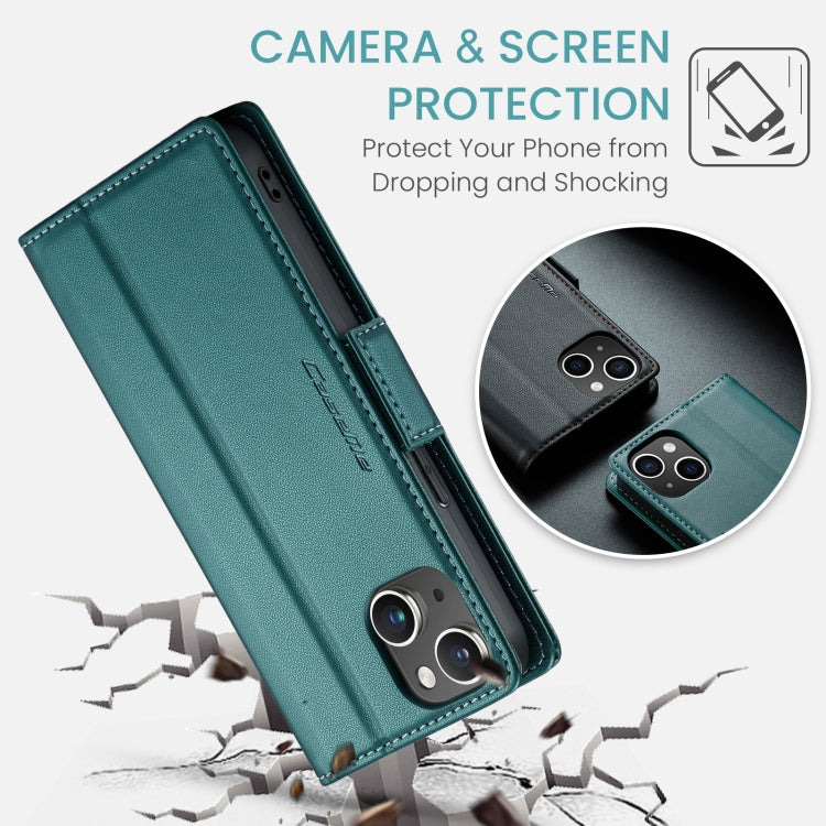 For iPhone 13 CaseMe 023 Butterfly Buckle Litchi Texture RFID Anti-theft Leather Phone Case(Pearly Blue) - iPhone 13 Cases by CaseMe | Online Shopping South Africa | PMC TechLife | Buy Now Pay Later Mobicred