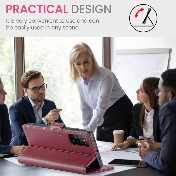 For Xiaomi Mi 10T 5G/10T Pro 5G CaseMe 023 Butterfly Buckle Litchi Texture RFID Anti-theft Leather Phone Case(Wine Red) - Xiaomi Cases by CaseMe | Online Shopping South Africa | PMC Jewellery | Buy Now Pay Later Mobicred