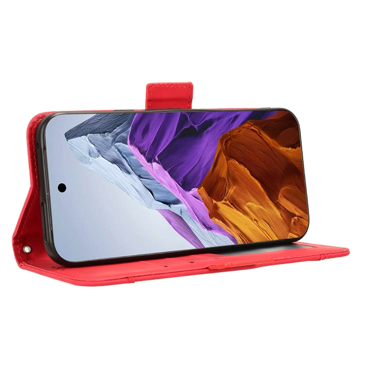 For Google Pixel 9 Pro Skin Feel Calf Texture Card Slots Leather Phone Case(Red) - Google Cases by PMC TechLife | Online Shopping South Africa | PMC TechLife | Buy Now Pay Later Mobicred