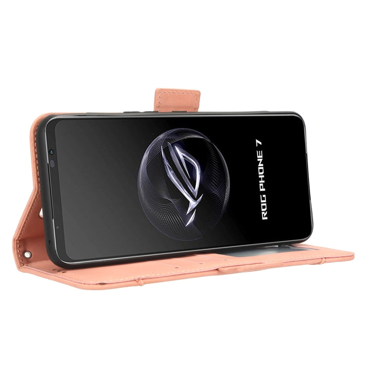 For ASUS ROG Phone 7 Skin Feel Calf Texture Card Slots Leather Phone Case(Pink) - ASUS Cases by PMC TechLife | Online Shopping South Africa | PMC TechLife | Buy Now Pay Later Mobicred